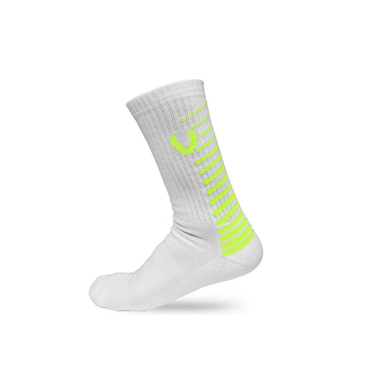 LACROSSE SOCKS WHITE/NEON YELLOW