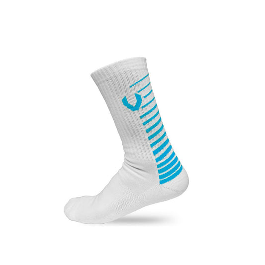 LACROSSE SOCKS WHITE/BLUE